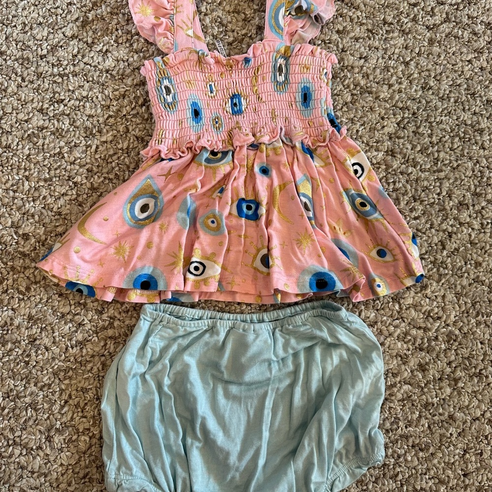 Posh Peanut Evil Eye Baby Dress Set - Picture 2 of 3